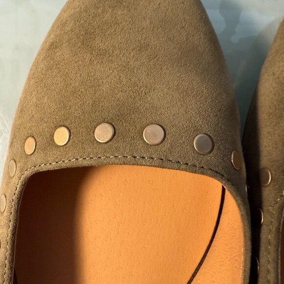Madewell The Greta Ballet Flat Suede Slip On Mule in Olive suede NU882 - Picture 7 of 10